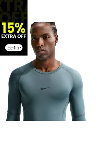 Camiseta Nike Pro Manga Larga-Negro-Verde Nike