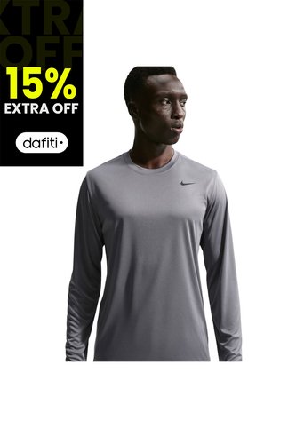 Camiseta Manga Larga Nike M Df Tee Std Ls Flex Hombre-Gris Nike