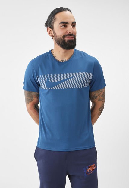 Camiseta Azul-Gris NIKE Flash Miler Top