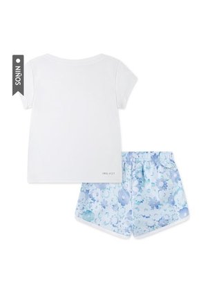Conjunto Nike Flow-Ral Aop Sprinter Set Niña-Blanco/Azul