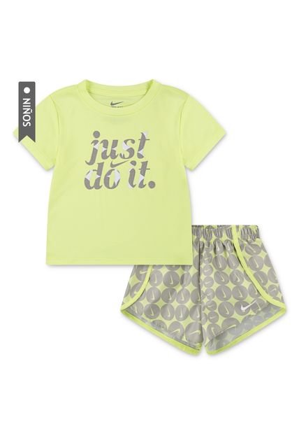Conjunto Nike Essentials Aop Sprinter Se Niña-Verde/Gris