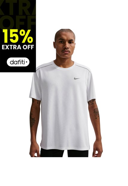 Camiseta Nike Df Uv Miler Ss Hombre-Blanco