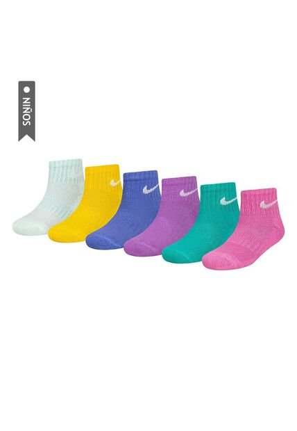 Medias Nike Dri Fit Performance Basic 6 Pk Niños-Multicolor
