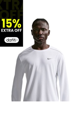 Camiseta Nike Uv Miler Ls Top Hombre-Blanco Nike