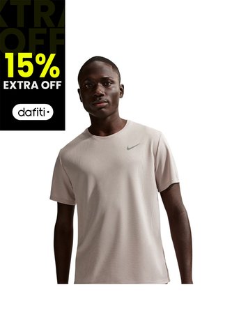 Camiseta Nike M Nk Df Uv Miler Ss Hombre-Beige Claro Nike