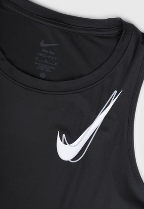 Camiseta Manga Sisa Running NIKE One Negro