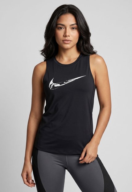 Camiseta Manga Sisa Running NIKE One Negro