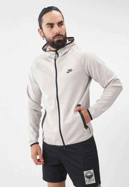 Hoodie Beige-Negro NIKE Tech