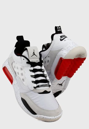 Tenis Basketball Blanco-Negro-Rojo Nike Jordan Max 200
