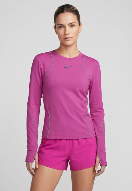 Camiseta Manga Larga Running NIKE Division Fucsia