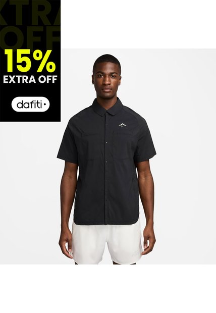 Camisa Hombre Running Nike Trail Negro