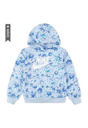 Hoodie Nike Flow-Ral Aop Pull Over Hoo Niña-Celeste