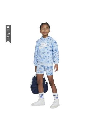 Hoodie Nike Flow-Ral Aop Pull Over Hoo Niña-Celeste