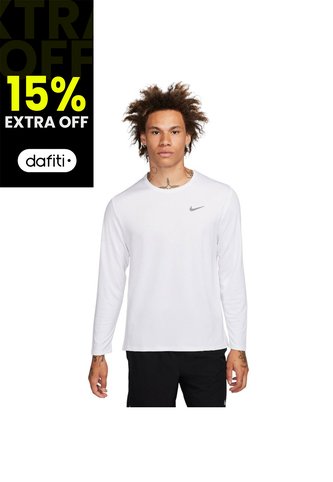 Camiseta Manga Larga Nike Df Uv Miler Top Ls Hombre-Blanco Nike