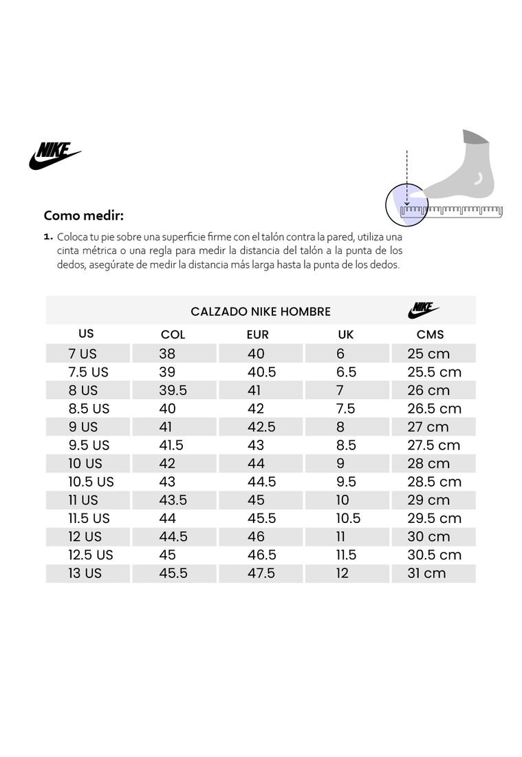 De Tallas Nike Calzado Zapatillas Nike Niños Usa Tabla De Tallas Nike  Hombre Tabla Curated Tallas Adidas