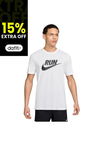 Camiseta Nike Df Tee Run Swoosh Hombre-Blanco Nike