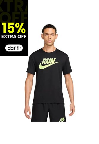 Camiseta Nike Run Energy Miler Ss Top Hombre-Negro Nike