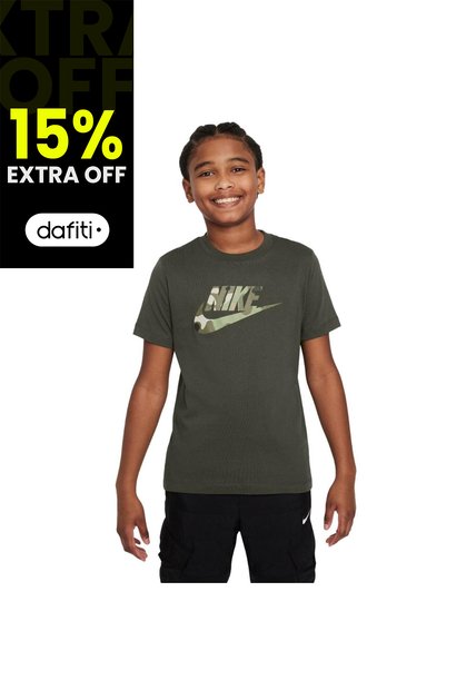 Camiseta Nike K Nsw Tee Club Ssnl Camo Niño-Verde