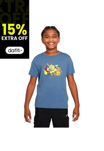 Camiseta Nike K Nsw Tee Boxy 1 Futura Niño-Azul Nike