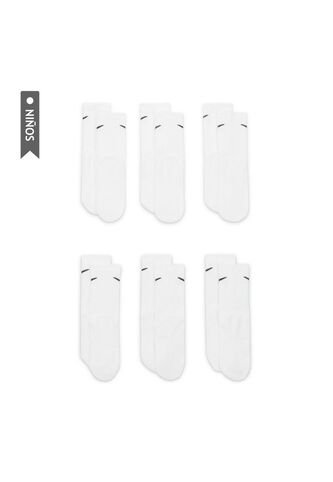 Medias Nike Everydy Cush Crew 6Pr 108 Niño-Blanco Negro Nike