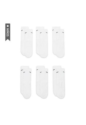 Medias Nike Everydy Cush Crew 6Pr 108 Niño-Blanco Negro