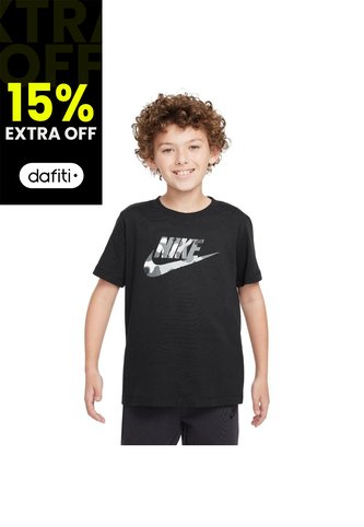 Camiseta Nike K Nsw Tee Club Ssnl Camo Niño-Negro Nike