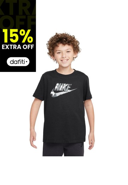 Camiseta Nike K Nsw Tee Club Ssnl Camo Niño-Negro