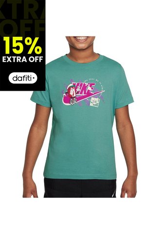 Camiseta Nike K Nsw Tee Boxy 1 Futura Niño-Verde Nike