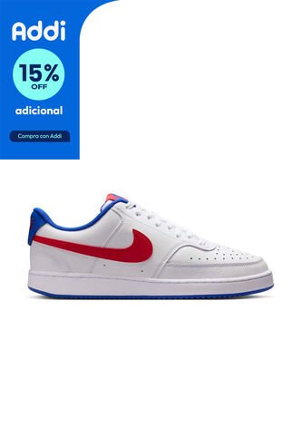 Tenis Nike  Court Vision Lo Hombre-Blanco/Rojo Nike