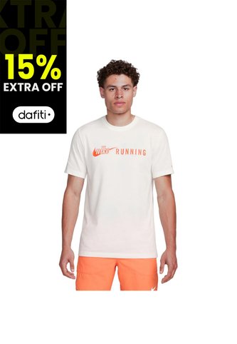 Camiseta Nike Dri Fit Tee Run-Blanco Nike