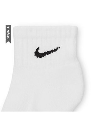 Medias Nike Everydy Cush Ankl 6Pr 108 Niño-Blanco Negro