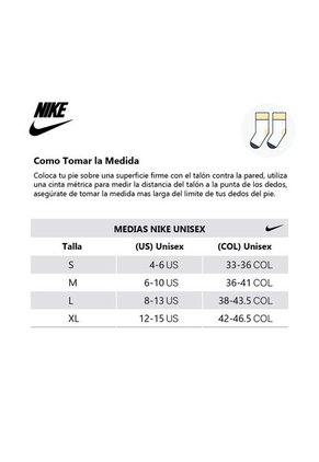 Medias Nike Everydy Cush Ankl 6Pr 108 Niño-Blanco Negro
