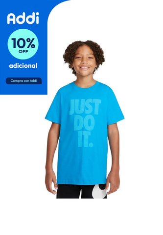Camiseta Nike Sportswear Just Do It Wash Para Niños-Azul Nike