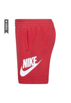 Pantaloneta Nike Club Ft Hbr Niños-Rojo