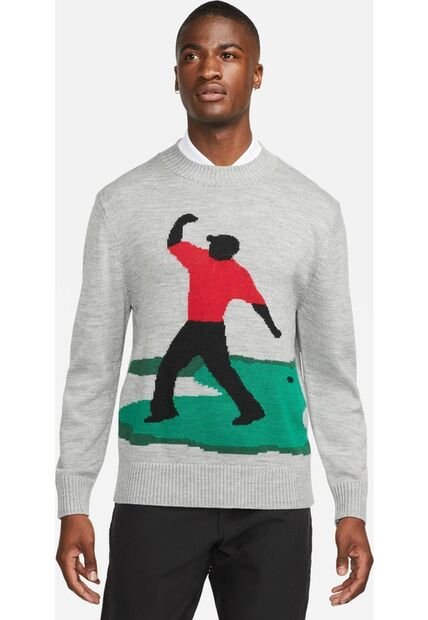 Buzo Hombre Nike Tiger Woods Sweater Knit Crew Gris