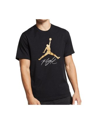Camiseta Nike Jumpman Flight Hbr Tee-Negro/Dorado