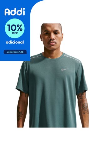 Camiseta Nike M Df Uv Miler Ss Hombre-Verde Nike