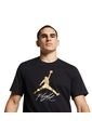 Camiseta Nike Jumpman Flight Hbr Tee-Negro/Dorado de Nike