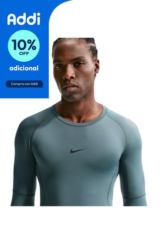 Camiseta Nike Pro Manga Larga-Negro-Verde Nike
