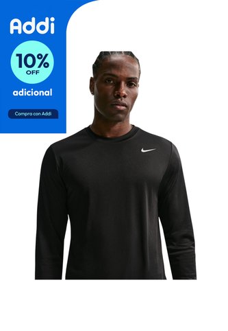 Camiseta Manga Larga Nike M Df Tee Std Ls Flex Hombre-Negro Nike