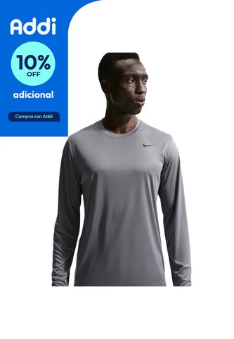 Camiseta Manga Larga Nike M Df Tee Std Ls Flex Hombre-Gris Nike