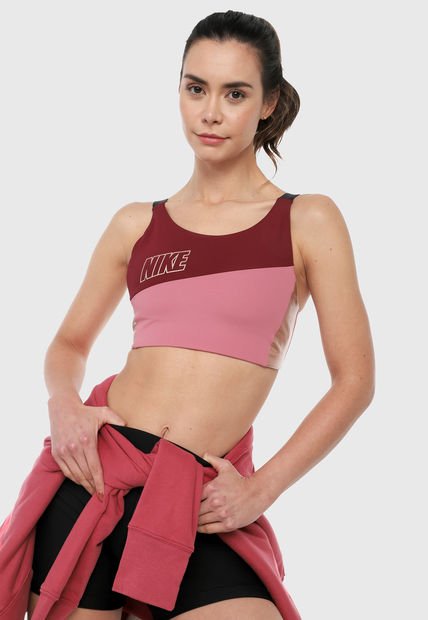 Top Vinotinto-Rosa Nike Swoosh Mtlc Logo