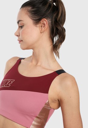 Top Vinotinto-Rosa Nike Swoosh Mtlc Logo