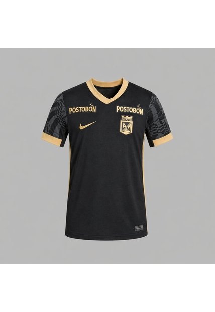 Camiseta Nike Niño Atlético Nacional 2da 2025-Negro - Dorado - Fútbol | Uso Casual Y Entrenamiento