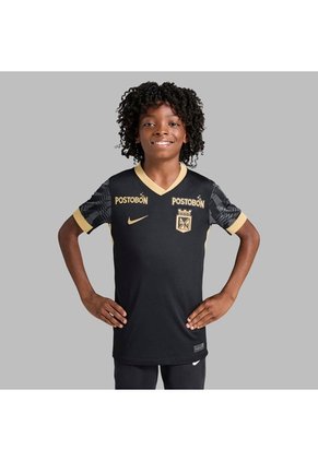 Camiseta Nike Niño Atlético Nacional 2da 2025-Negro - Dorado - Fútbol | Uso Casual Y Entrenamiento