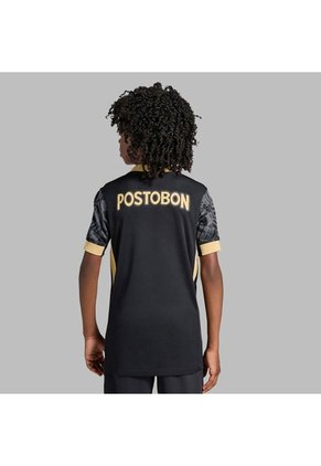 Camiseta Nike Niño Atlético Nacional 2da 2025-Negro - Dorado - Fútbol | Uso Casual Y Entrenamiento
