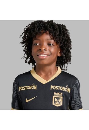 Camiseta Nike Niño Atlético Nacional 2da 2025-Negro - Dorado - Fútbol | Uso Casual Y Entrenamiento