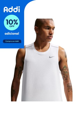 Camiseta Sin Mangas Nike Df Miler Tank Top Hombre-Blanco Nike