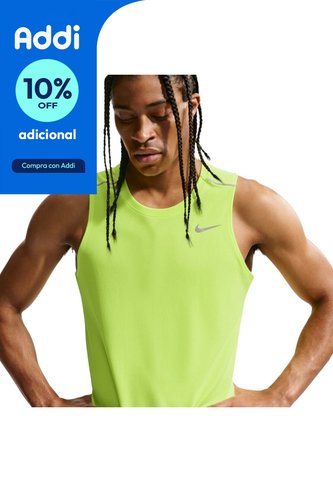 Camiseta Sin Mangas Nike Df Miler Tank Top Hombre-Verde Nike