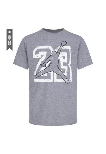 Camiseta Nike Jdb 23 Jumpman Ss Tee Niño-Gris